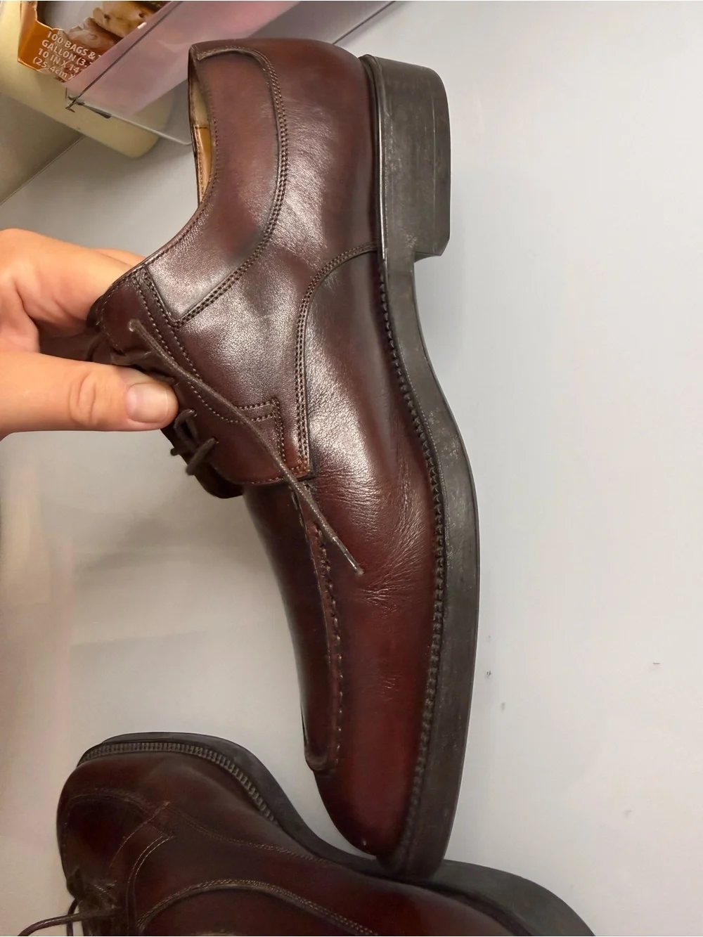 SANTONI Men’s Brown Leather Dress Shoes